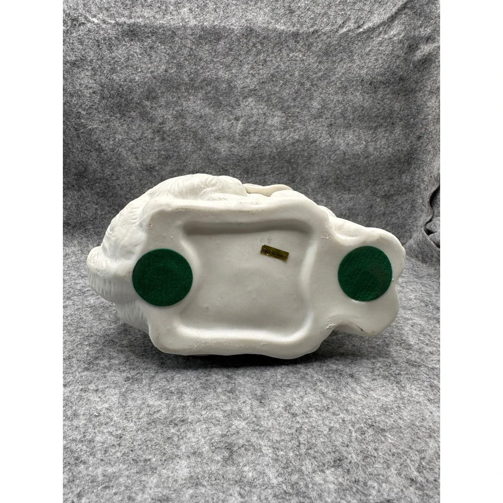 Vintage White Ceramic Rabbit Figurine Textured Bunny Easter Decor Made in Taiwan